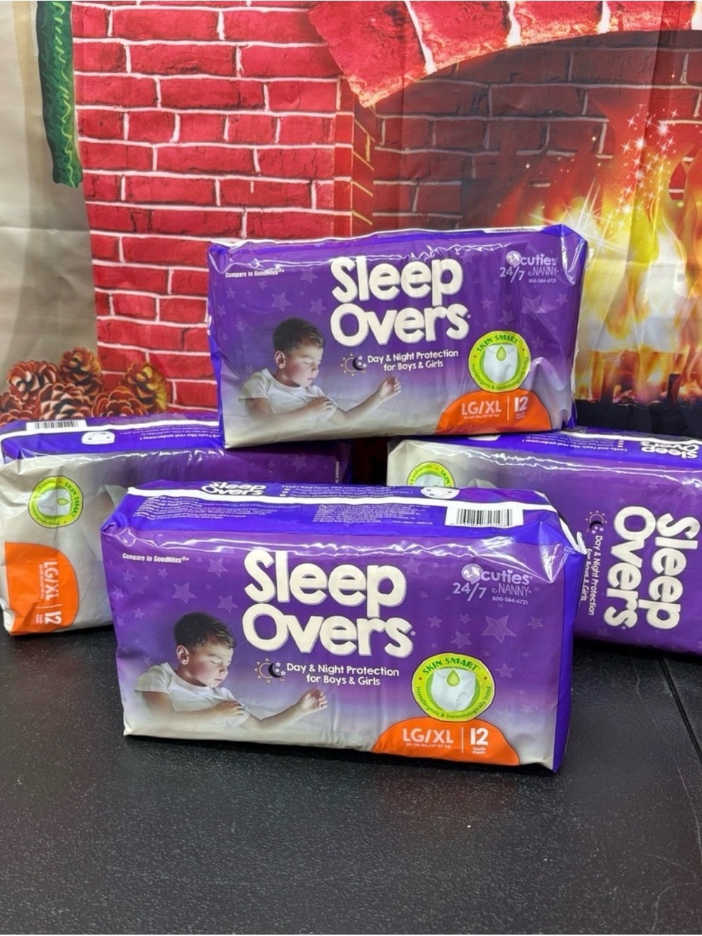 4 pack Sleep Overs Kids Pull-Up Diapers - Purple Pack